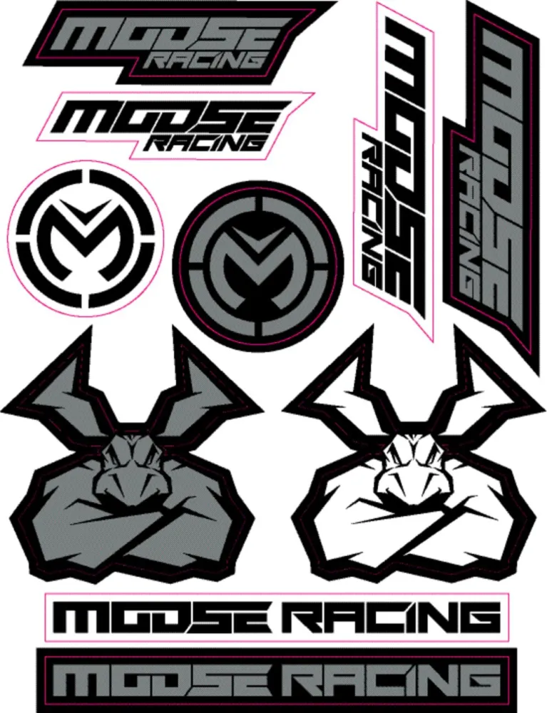 MOOSE OFFROAD SOFT-GOODS - DECAL SHEET MOOSE BK/SILV - 43202205