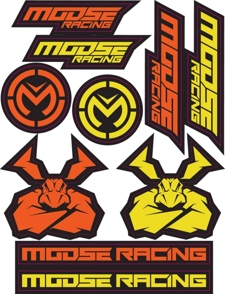 MOOSE OFFROAD SOFT-GOODS - DECAL SHEET MOOSE YL/OR - 43202206