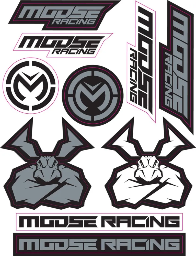 MOOSE OFFROAD SOFT-GOODS - DECAL SHEET MOOSE BK/SILV - 43202205