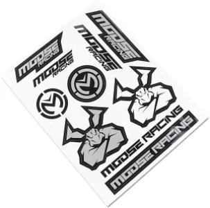MOOSE OFFROAD SOFT-GOODS - DECAL SHEET MOOSE BK/SILV - 43202205