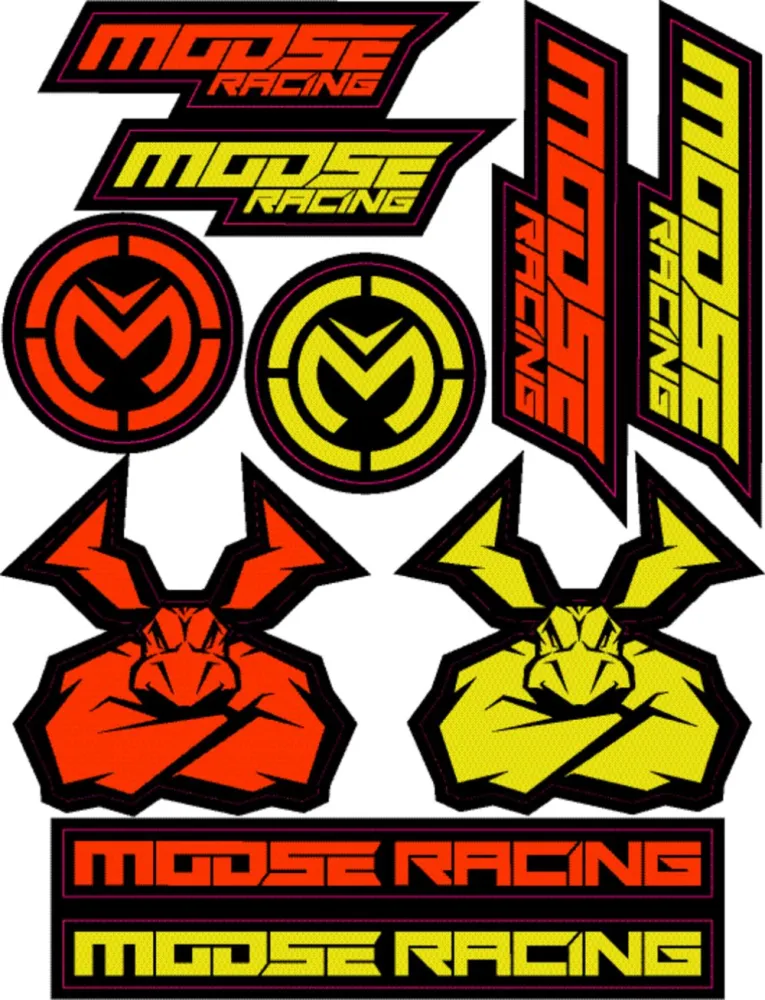 MOOSE OFFROAD SOFT-GOODS - DECAL SHEET MOOSE YL/OR - 43202206