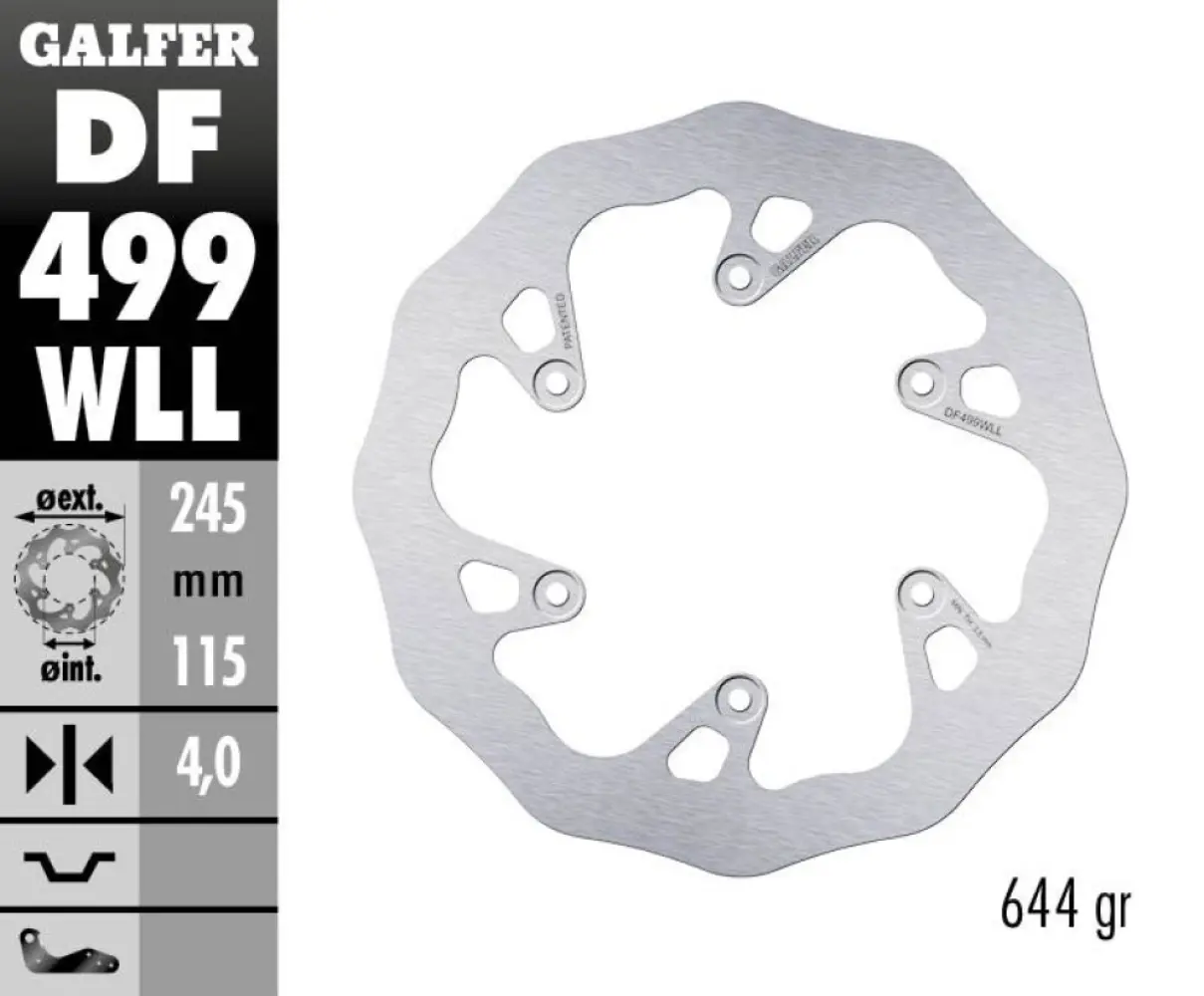 GALFER - BRAKE DISC FIXED WAVE SOLID - 17111742