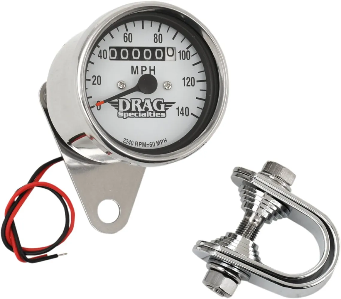 DRAG SPECIALTIES - 2240:60 WHITE FACE SPEEDO - DS244136
