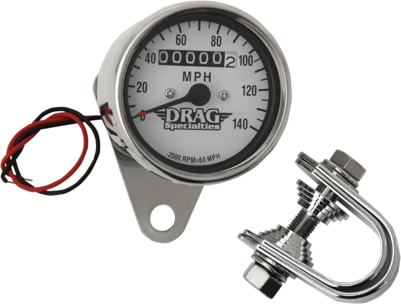 DRAG SPECIALTIES - 2:1 WHT FACE MINI SPEEDO - DS244135