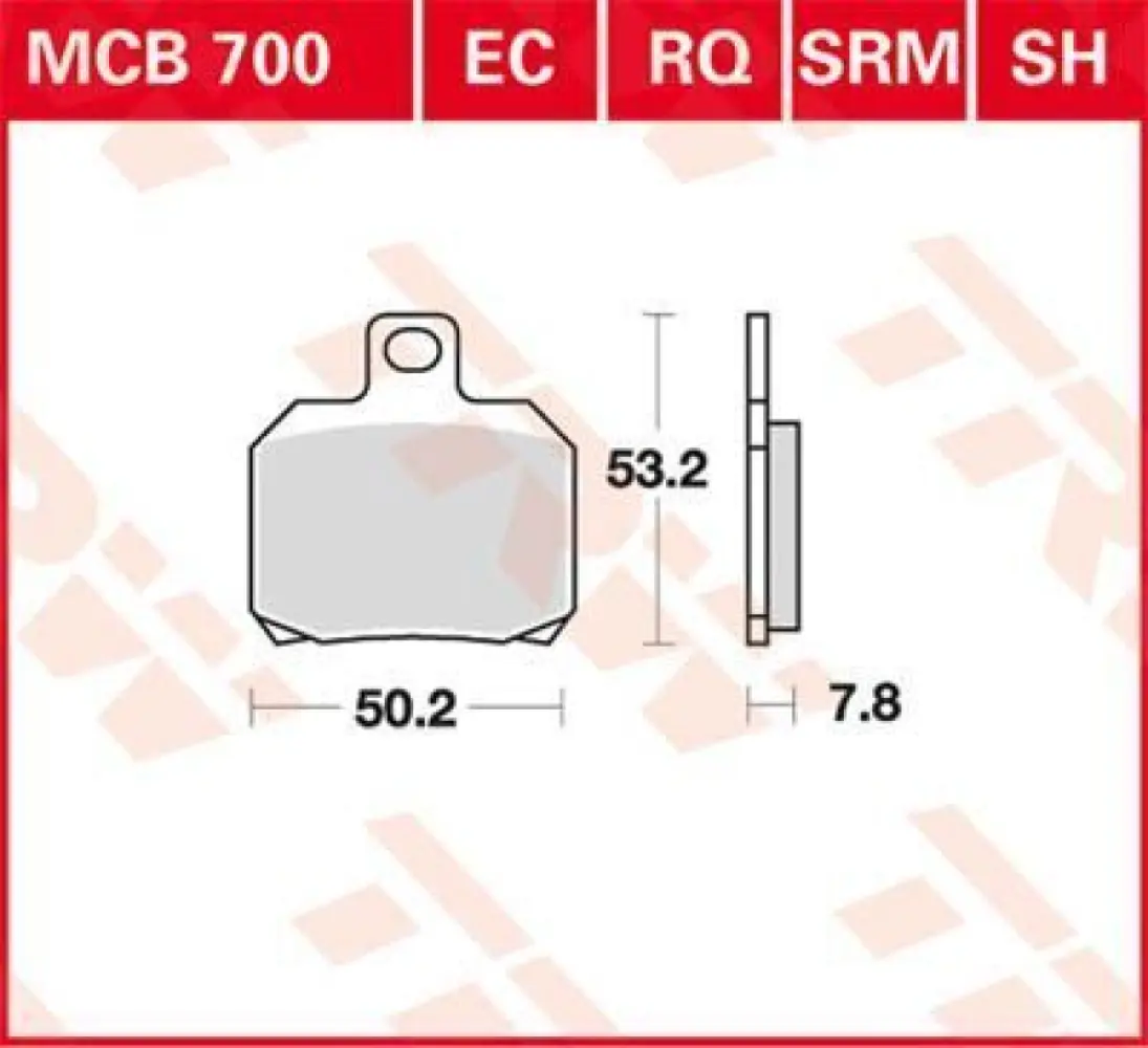 TRW - BRAKE PAD TRW MCB700 - 17220539