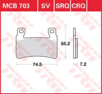 TRW - BRAKE PAD TRW MCB703 - 17220543