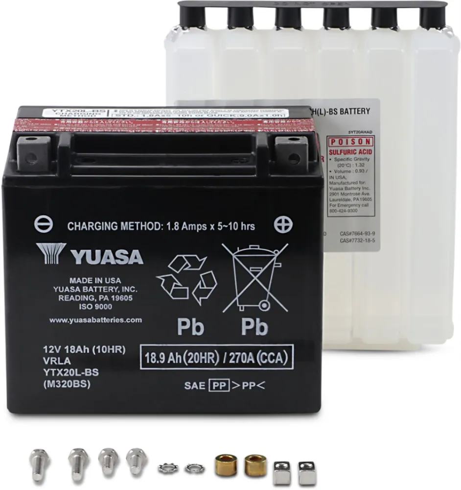 YUASA - BATTERY YUASA MF YTX20L-BS - YTX20LBS