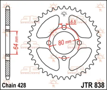 JT SPROCKETS - SPROCKET REAR 39T 428 - 12100689