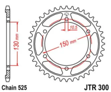 JT SPROCKETS - SPROCKET REAR T42 525 BLK - 12101653