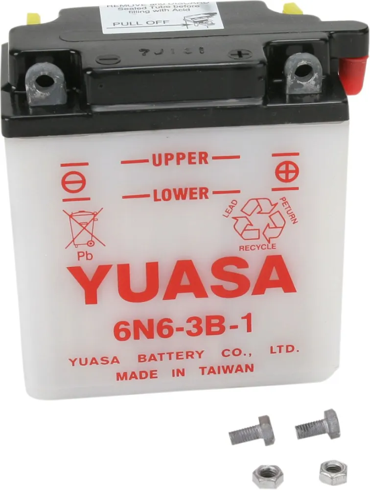 YUASA - BATTERY YUASA 6-VOLT DRY 6N6-3 - Y6N63B1