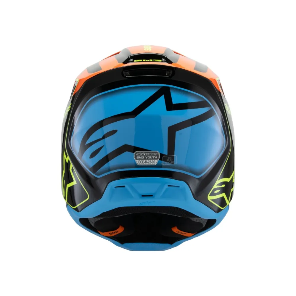 ALPINESTARS(MX) - HELMET YTH SM3 FRAY BLK/OR/YL  - 01111655