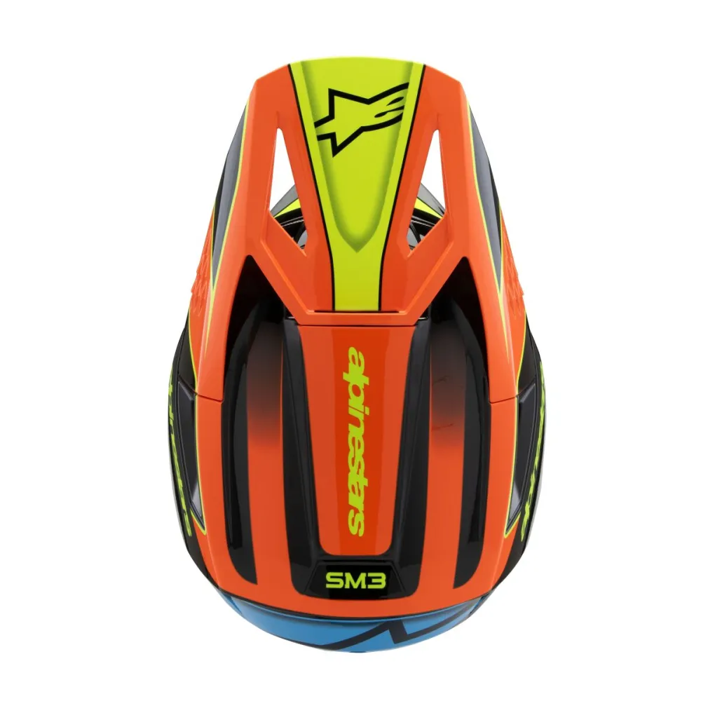 ALPINESTARS(MX) - HELMET YTH SM3 FRAY BLK/OR/YL  - 01111655