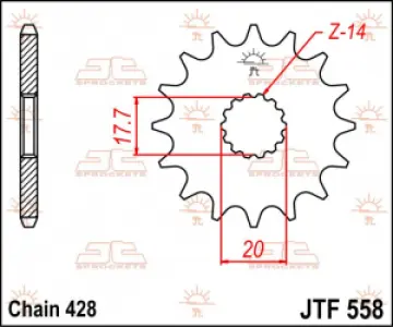 JT SPROCKETS - SPROCKET FRONT 17T 428 - 12120597