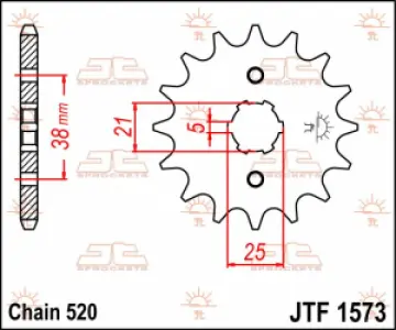 JT SPROCKETS - SPROCKET FRONT 14T 520 - 12120786