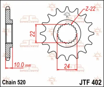 JT SPROCKETS - SPROCKET FRONT 14T 520 - 12121018