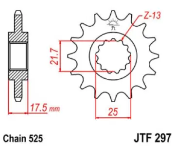 JT SPROCKETS - SPROCKET FRONT 15T 525 RU - 12121256