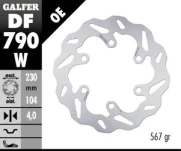 GALFER - BRAKE DISC WAVE FIXED - 17104667