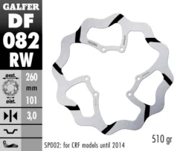 GALFER - BRAKE DISC FIXED WAVE GROOVED - 17111714