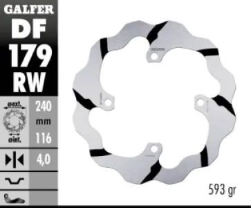 GALFER - BRAKE DISC FIXED WAVE GROOVED - 17111718