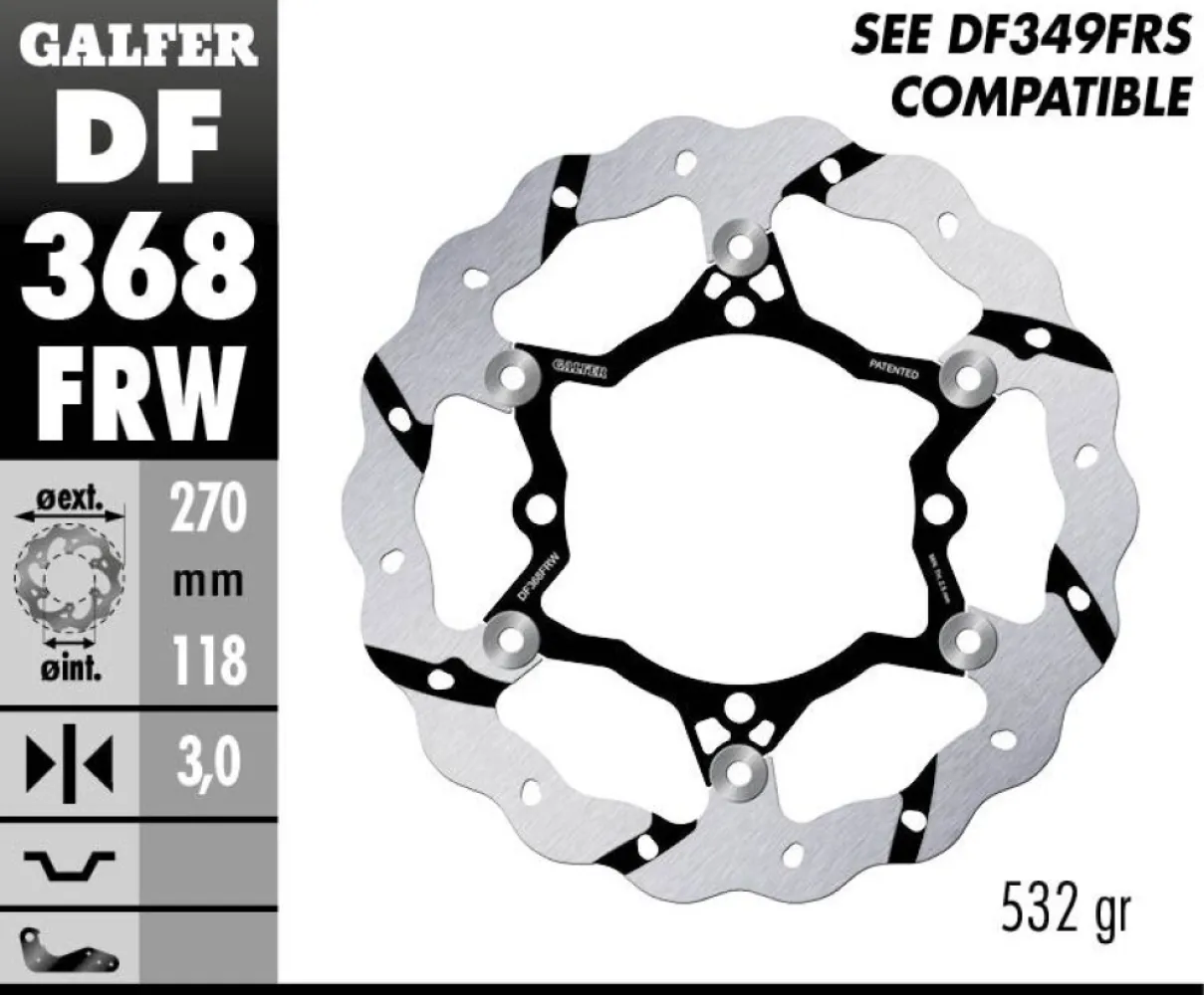 GALFER - BRAKE DISC FLOAT WAVE GROOVED - 17111737