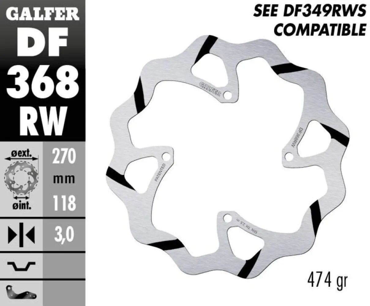 GALFER - BRAKE DISC FIXED WAVE GROOVED - 17111738