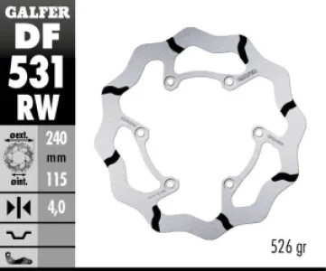 GALFER - BRAKE DISC FIXED WAVE GROOVED - 17111745