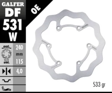 GALFER - BRAKE DISC FIXED WAVE - 17111746
