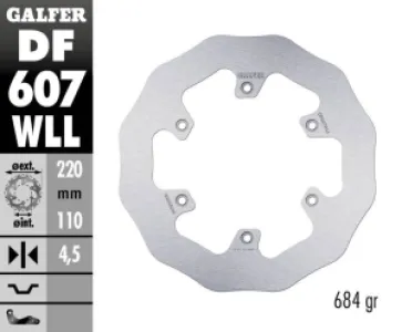 GALFER - BRAKE DISC FIXED WAVE SOLID - 17111749