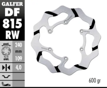 GALFER - BRAKE DISC FIXED WAVE GROOVED - 17111766
