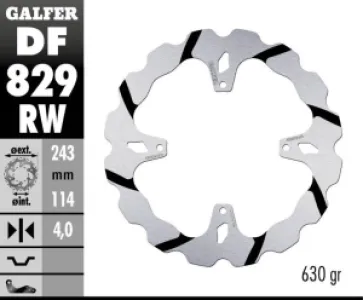GALFER - BRAKE DISC FIXED WAVE GROOVED - 17111773