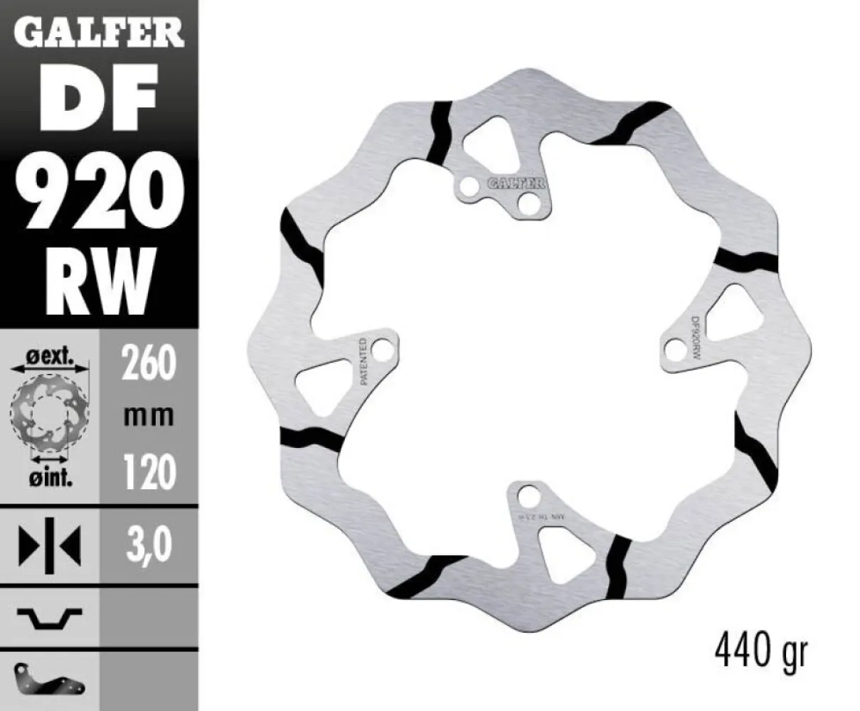 GALFER - BRAKE DISC FIXED WAVE GROOVED - 17111786