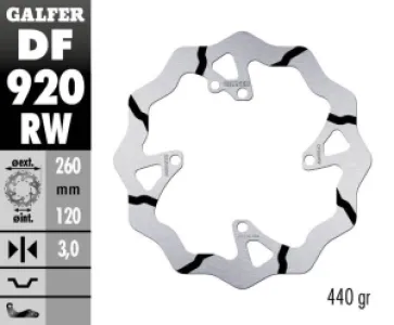 GALFER - BRAKE DISC FIXED WAVE GROOVED - 17111786
