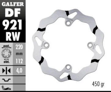GALFER - BRAKE DISC FIXED WAVE GROOVED - 17111788
