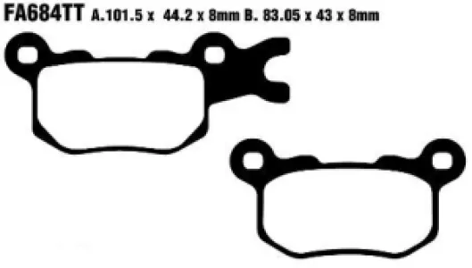 EBC - BRAKE PAD CARBON TT DIRT - 17200573