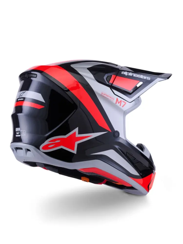 ALPINESTARS(MX) - HELMET SM7 RISE BLK/RD/SILV S - 01109064