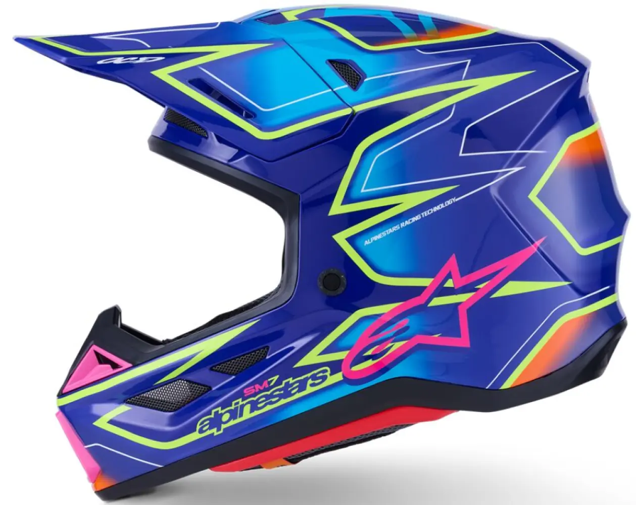 ALPINESTARS(MX) - HELMET SM7 CAST BLU/YL/PINK M - 01109125