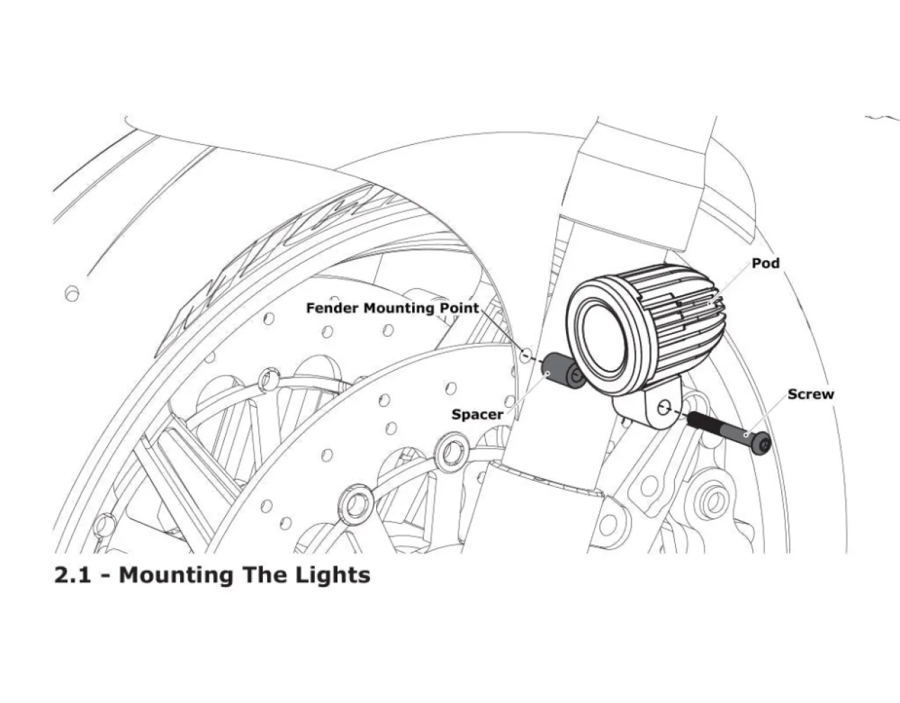 DENALI - MOUNT LIGHT FENDER - 20403379