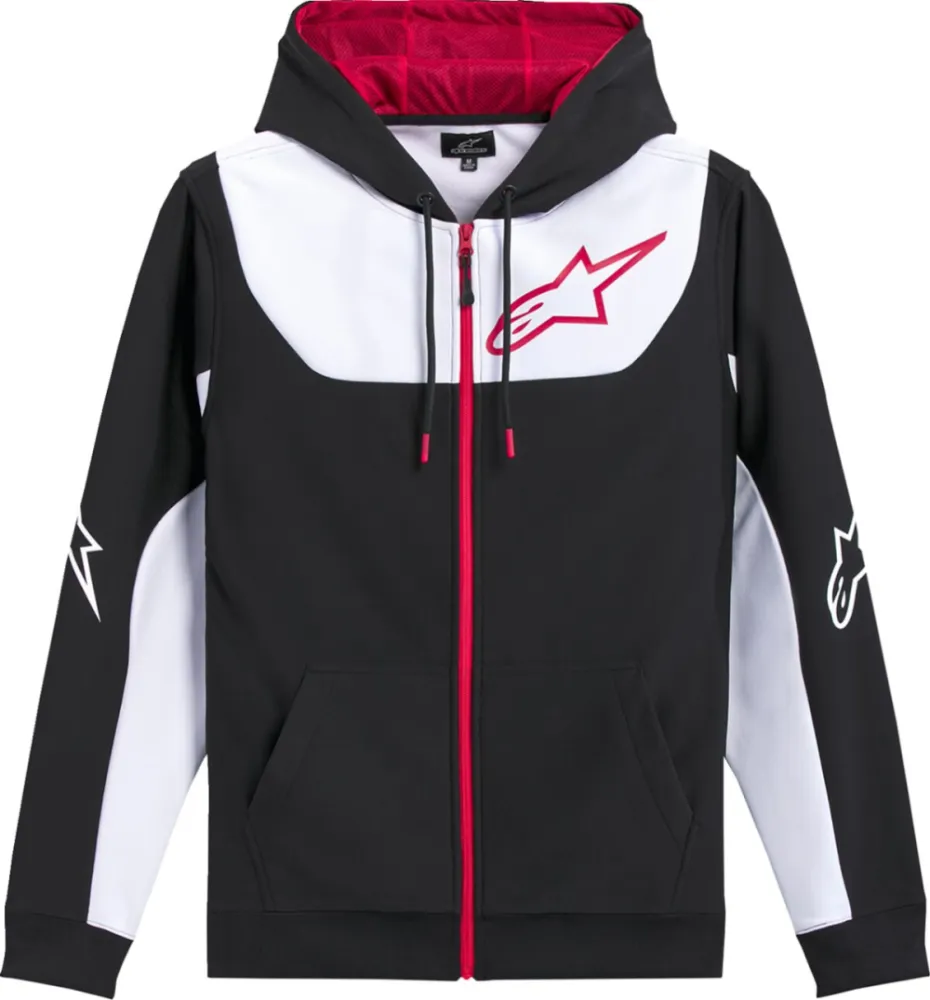 ALPINESTARS (CASUALS) - HOODIE ZIP SESSIONS V3 BLK/WHT - 30506815