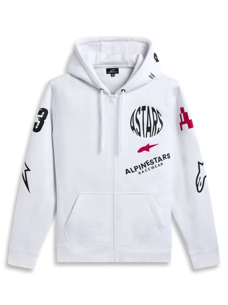 ALPINESTARS (CASUALS) - HOODIE ZIP VARIEGATE WHITE 2XL - 30507066