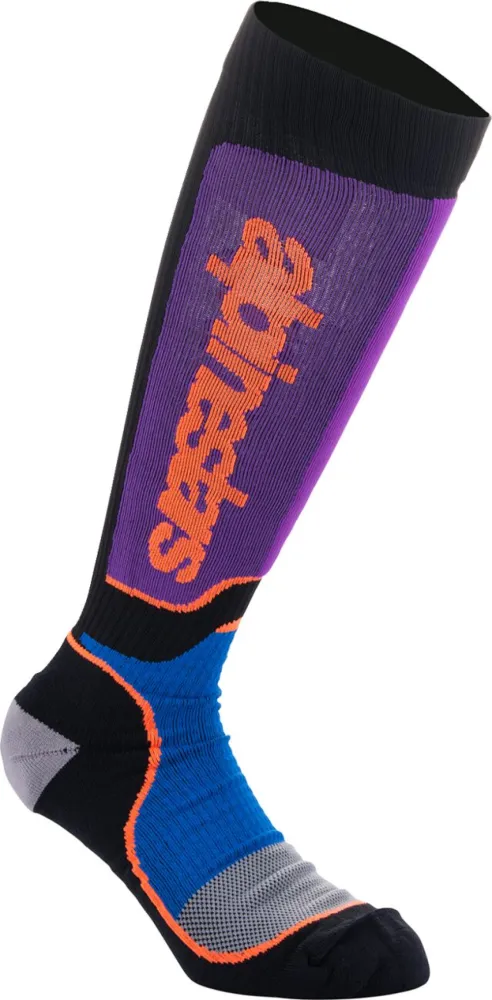 ALPINESTARS(MX) - SOCK MX PLUS BLK/PUR/BL L - 34310844