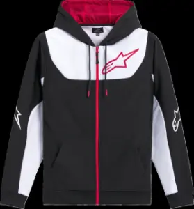 ALPINESTARS (CASUALS) - HOODIE ZIP SESSIONS V3 BLK/WHT - 30506816