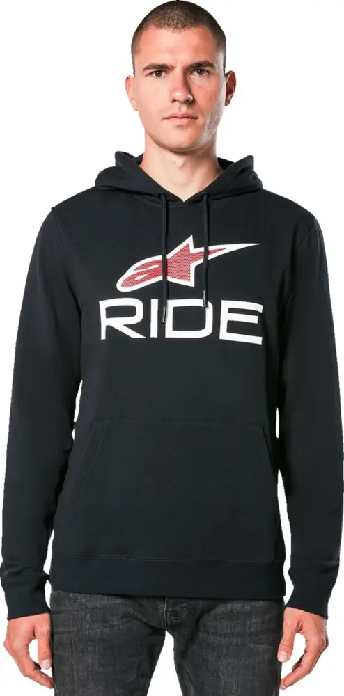 ALPINESTARS (CASUALS) - HOODIE RIDE 4.0 P/O BK/RD/WT M - 30506692