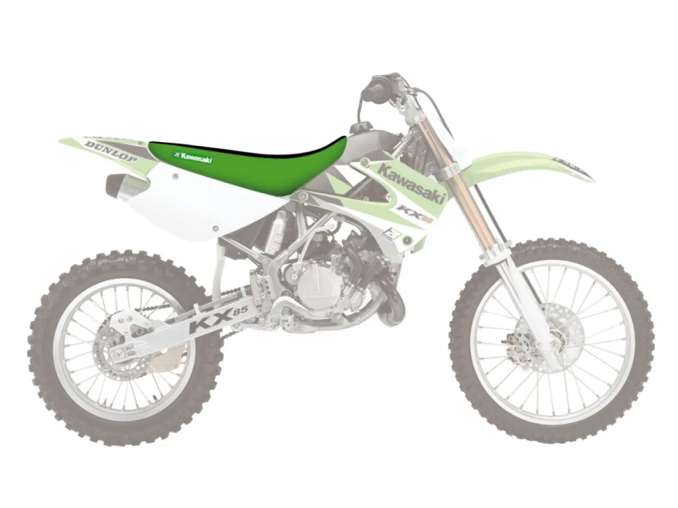 BLACKBIRD RACING - SEATCOVER DG3 KX BK/GN - 08212515