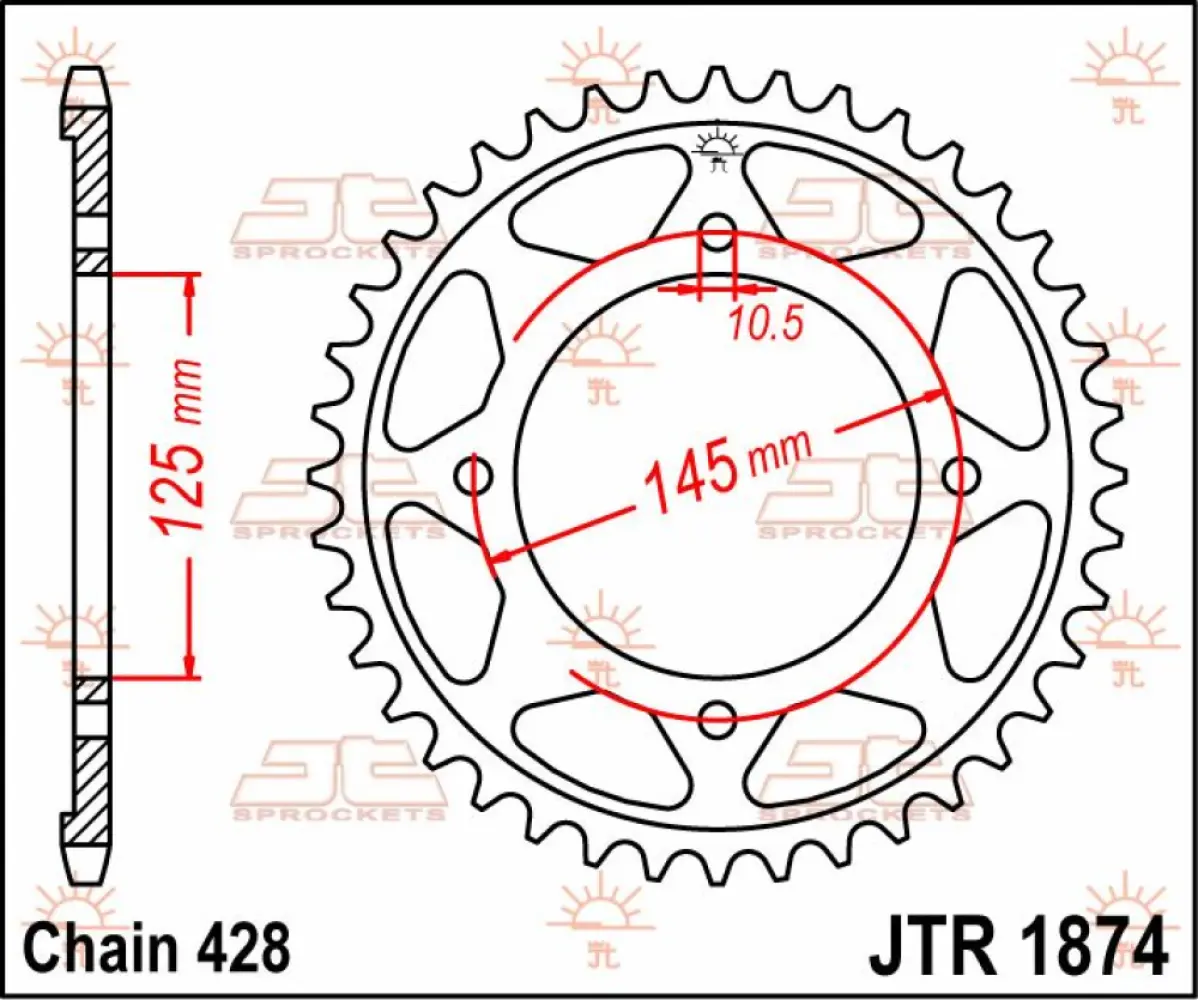 JT SPROCKETS - SPROCKET REAR 59T 428 - 12100420