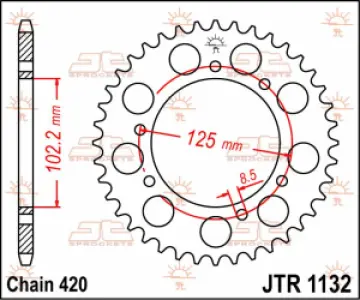 JT SPROCKETS - SPROCKET REAR 48T 420 - 12100749
