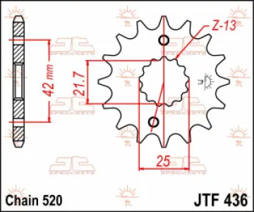 JT SPROCKETS - SPROCKET FRONT 14T 520 - 12120590