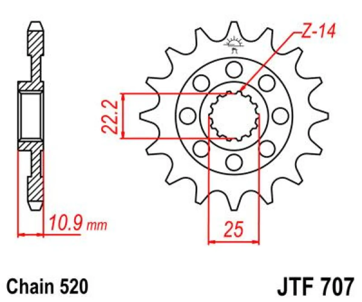 JT SPROCKETS - SPROCKET FRONT 16T 520 - 12121226