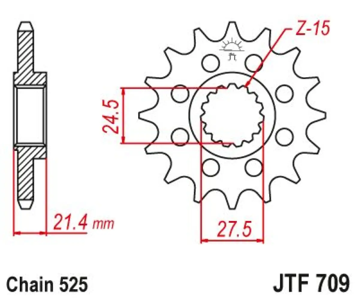 JT SPROCKETS - SPROCKET FRONT 16T 525 - 12121309