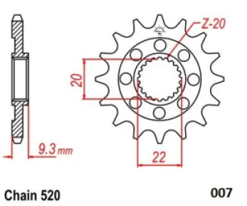 MOTO-MASTER - FRONT SPROCKET 520 14T - 12121469