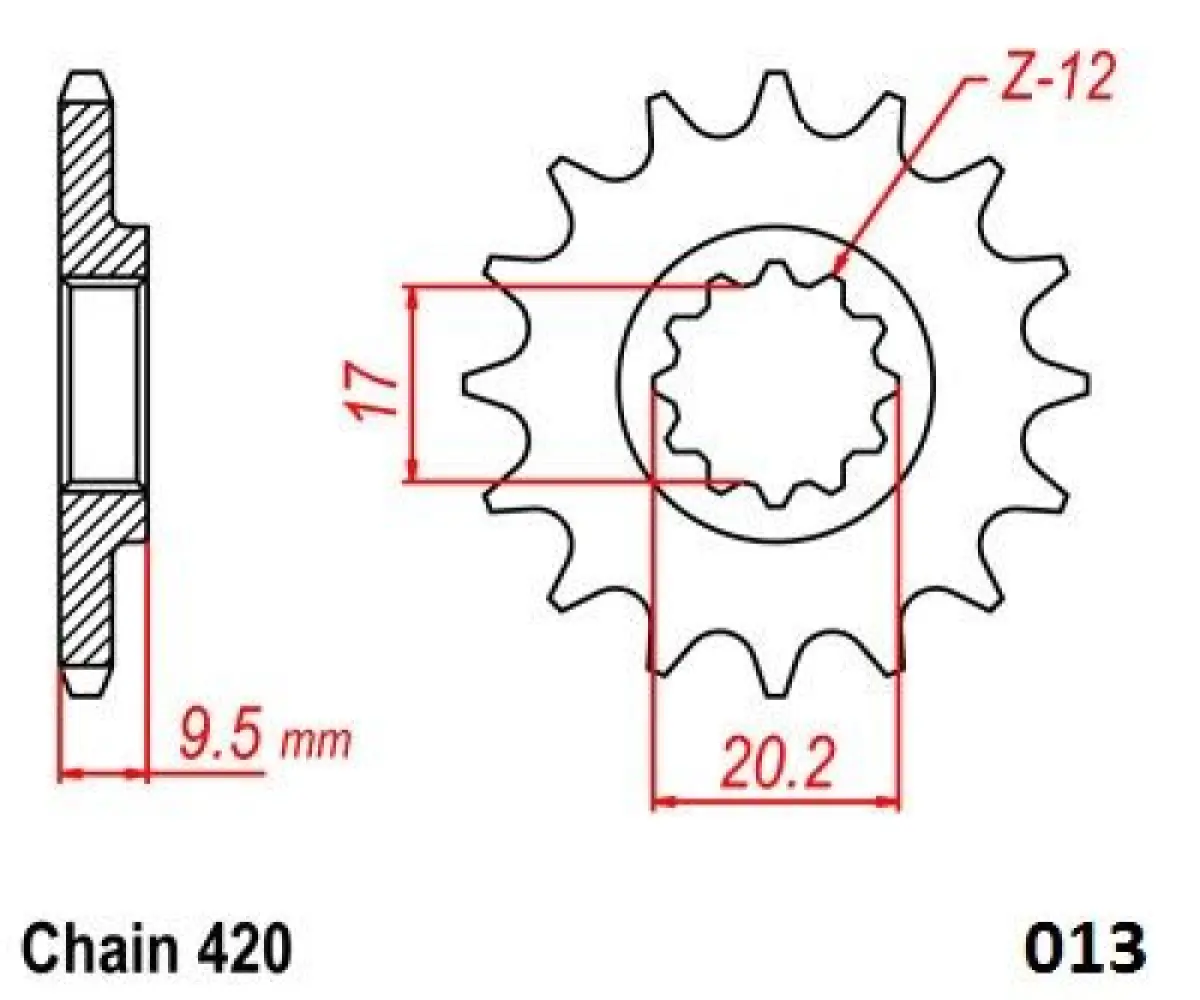 MOTO-MASTER - FRONT SPROCKET 420 13T - 12121487